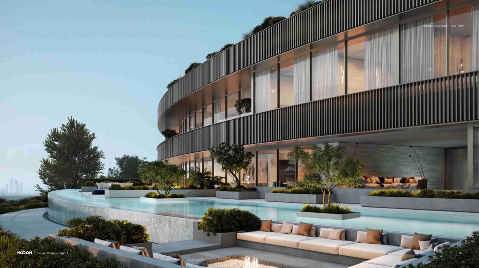 Nawayef Mansions elegant modern mansion with panoramic Arabian Gulf views Abu Dhabi